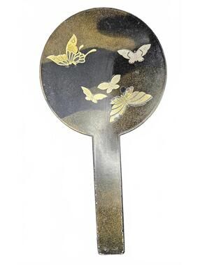 Vtg Smithsonian Japan Nesting Double Hand Mirror Maki-e Lacquer Otagiri Style